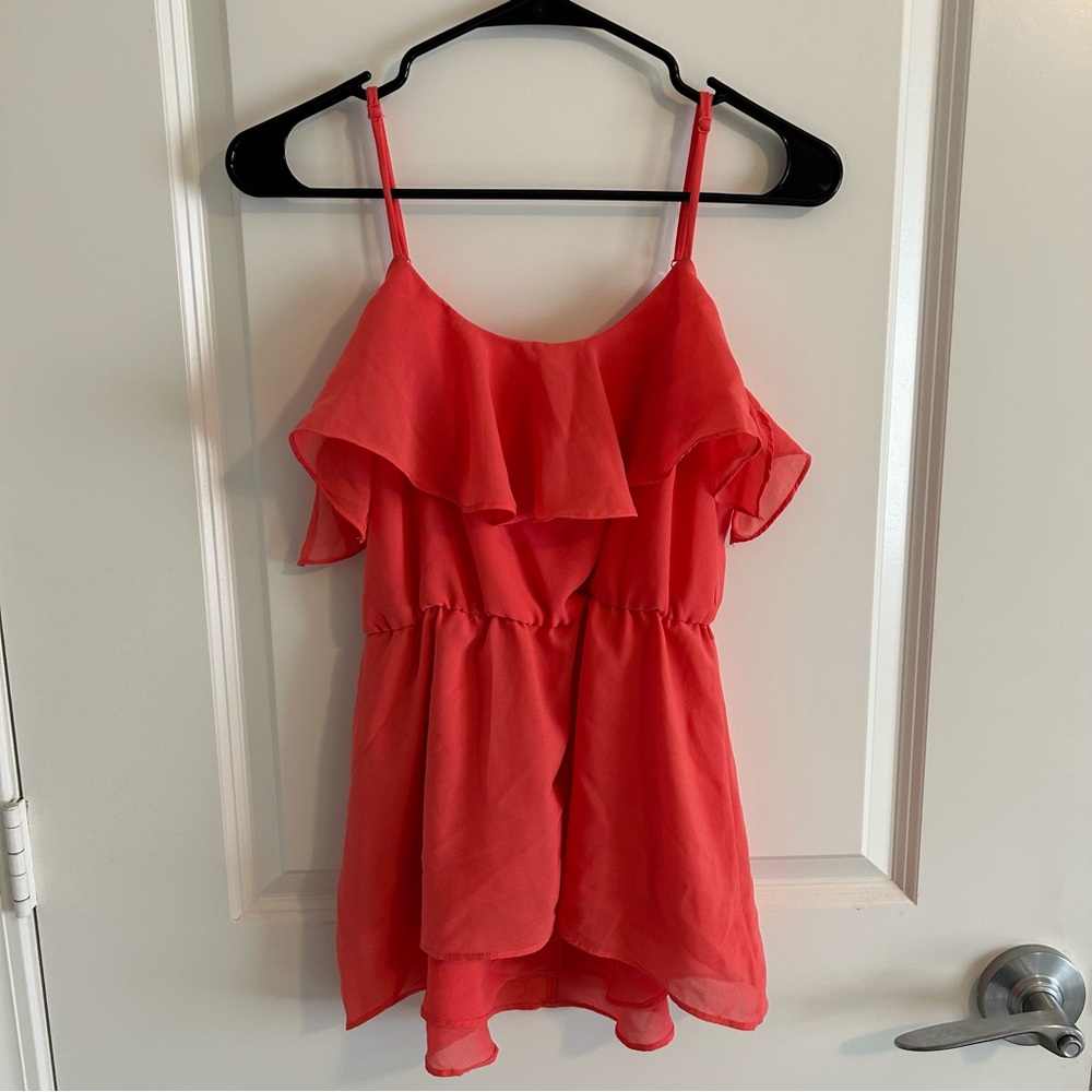 Coral Pink Flowy Top